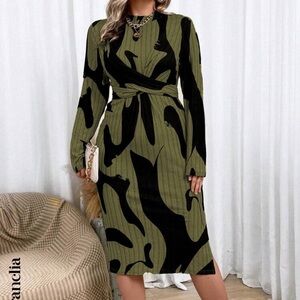 Black and olive dress